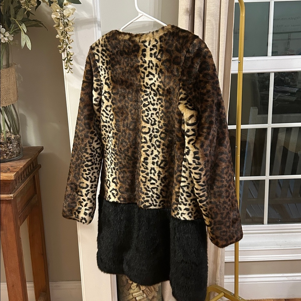 Vintage Leopard Print Faux Fur Coat - Picture 5 of 8
